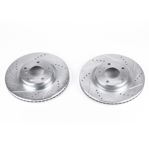 Evolution Performance Drilled, Slotted & Plated Brake Rotor Pair JBR1105XPR - top view
