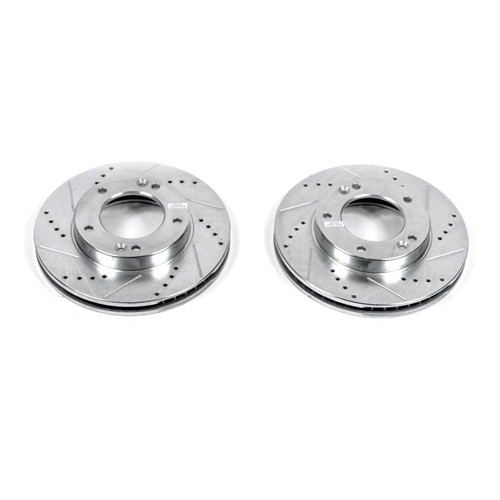 Evolution Performance Drilled, Slotted & Plated Brake Rotor Pair JBR1512XPR - top view