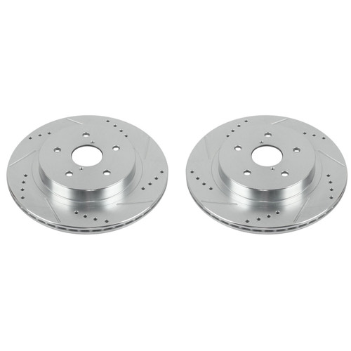 Evolution Performance Drilled, Slotted & Plated Brake Rotor Pair JBR1718XPR - top view