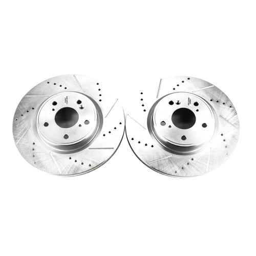 Evolution Performance Drilled, Slotted & Plated Brake Rotor Pair JBR1750XPR - top view