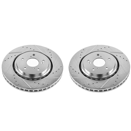 Evolution Performance Drilled, Slotted & Plated Brake Rotor Pair JBR1589XPR - top view