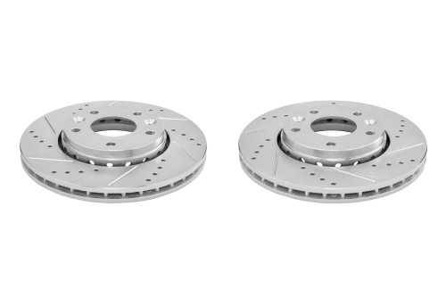 Evolution Performance Drilled, Slotted & Plated Brake Rotor Pair JBR1913XPR - front view