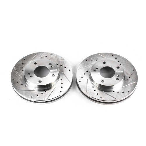 Evolution Performance Drilled, Slotted & Plated Brake Rotor Pair JBR552XPR - top view