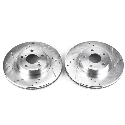 Evolution Performance Drilled, Slotted & Plated Brake Rotor Pair JBR730XPR - top view