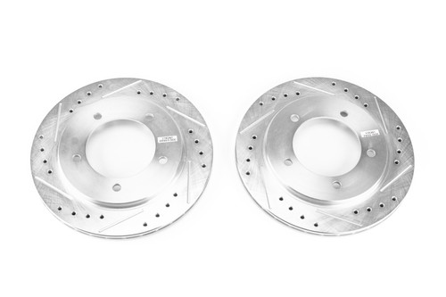 Evolution Performance Drilled, Slotted & Plated Brake Rotor Pair JBR955XPR - top view