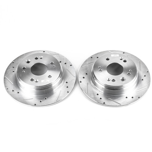 Evolution Performance Drilled, Slotted & Plated Brake Rotor Pair JBR963XPR - top view