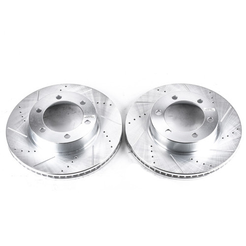 Evolution Performance Drilled, Slotted & Plated Brake Rotor Pair JBR935XPR - top view