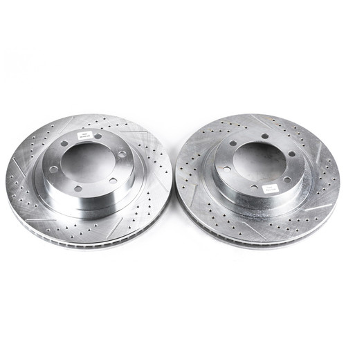 Evolution Performance Drilled, Slotted & Plated Brake Rotor Pair JBR975XPR - top view
