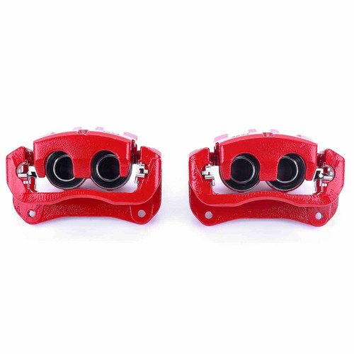 Powder Coated Brake Caliper Pair - Front Red S3352 - front view
