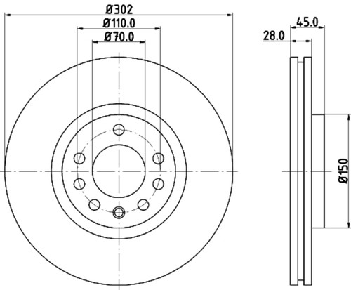 Disc Brake Rotor 355109172 - diagram