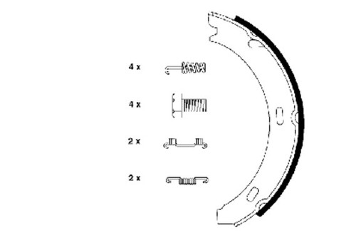 Parking Brake Shoe Set 355050301 - diagram