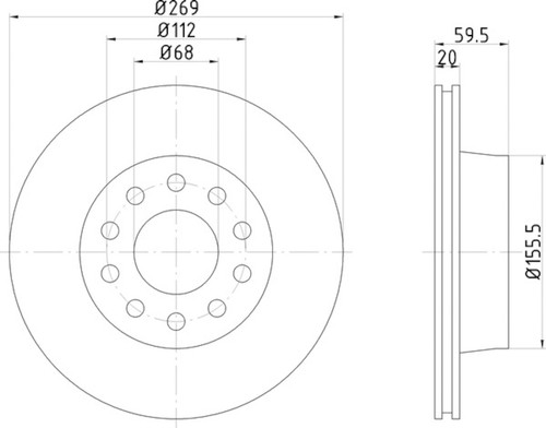 Disc Brake Rotor 355122452 - front view