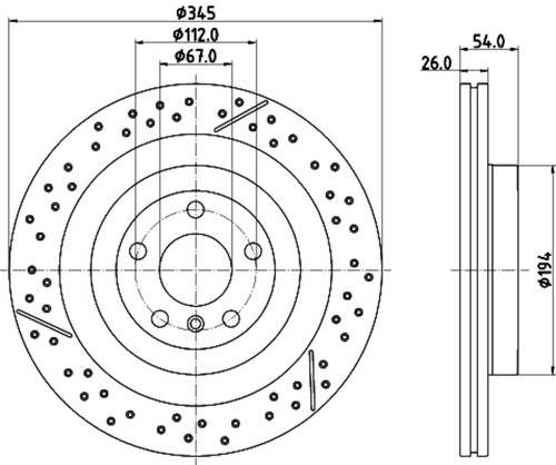 Disc Brake Rotor 355132461 - diagram