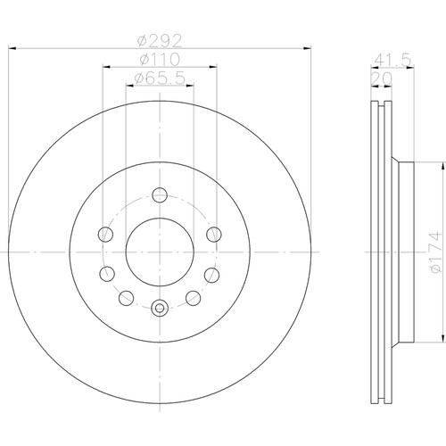 Disc Brake Rotor 355122542 - diagram