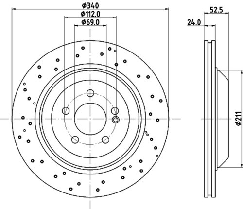 Disc Brake Rotor 355134552 - diagram