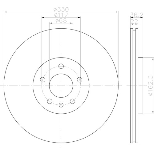 Disc Brake Rotor 355123142 - diagram