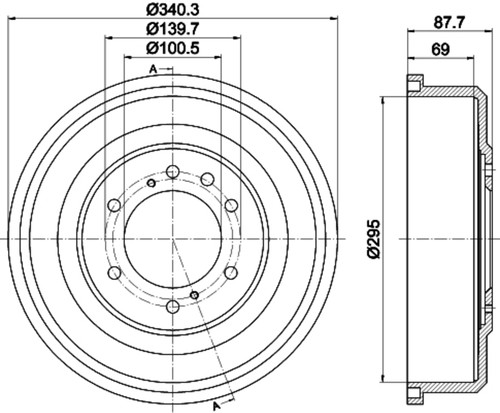 Brake Drum 355302621 - diagram