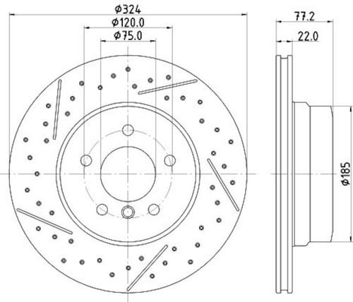 Disc Brake Rotor 355130012 - front view