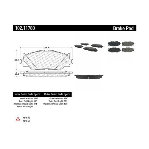 C-Tek Semi-Metallic Brake Pads with Shims for 2006-2015 Lexus (IS250) 102.11780