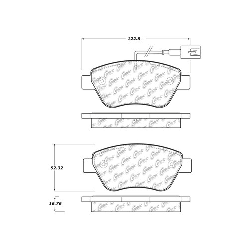 C-Tek Semi-Metallic Brake Pads with Shims for 2009-2010 Fiat (500) 102.16160