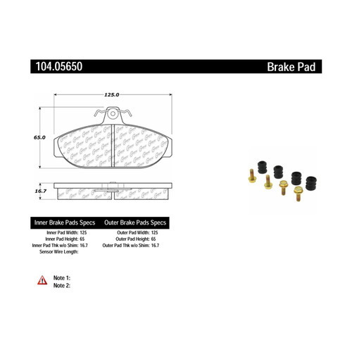 Posi Quiet Semi-Metallic Brake Pads with Hardware for 1983-1991 Volvo (740, 745, 760, 780) 104.05650