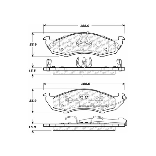 Posi Quiet Semi-Metallic Brake Pads with Hardware for 1993-2002 Mercury/Nissan (Villager, Quest) 104.05760