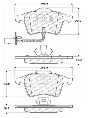 Posi Quiet Semi-Metallic Brake Pads with Hardware for 2001-2011 Audi/Seat (A4, S4, A6 Quattro, A4 Quattro) 104.09151