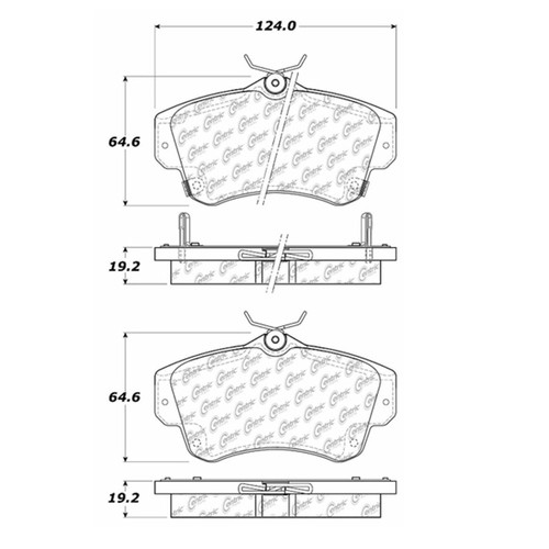 Posi Quiet Semi-Metallic Brake Pads with Hardware for 2001-2010 Chrysler (PT Cruiser) 104.08410