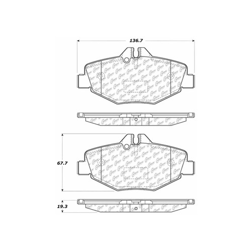 Posi Quiet Semi-Metallic Brake Pads with Hardware for 2003-2009 Mercedes-Benz (E320, E350) 104.09870