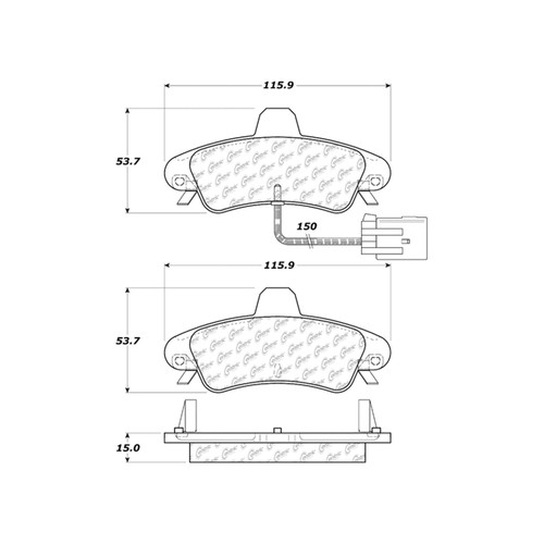 Posi Quiet Semi-Metallic Brake Pads with Hardware for 1999-2002 Mercury (Cougar) 104.08990