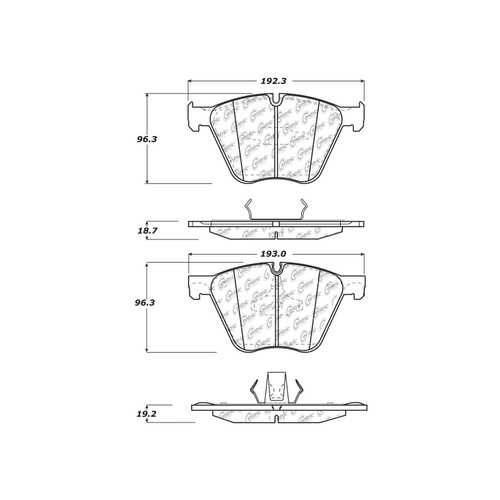 Posi Quiet Semi-Metallic Brake Pads with Hardware for 2010-2018 BMW (760Li, X6, Alpina B7, Alpina B7L) 104.14430