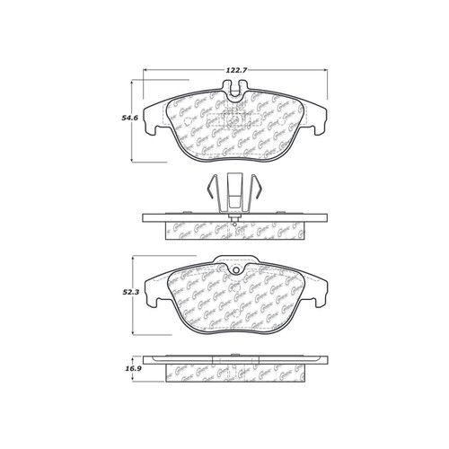 Posi Quiet Semi-Metallic Brake Pads with Hardware for 2008-2017 Mercedes-Benz (C300, C350, E350, E550) 104.13410