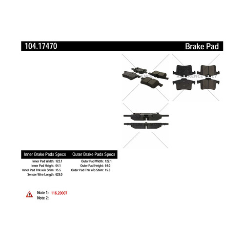 Posi Quiet Semi-Metallic Brake Pads for 2010-2015 Jaguar (XKR, XKR-S) 104.17470