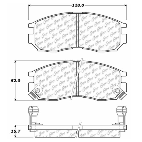 Posi Quiet Ceramic Brake Pads with Shims and Hardware for 1989-2005 Chrysler/Dodge/Eagle (Sebring, Avenger, Colt, Stratus) 105.04840