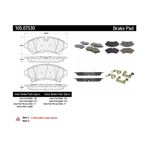 Posi Quiet Ceramic Brake Pads with Shims and Hardware for 1998-2003 Cadillac (Seville) 105.07530