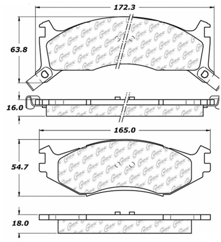 Posi Quiet Ceramic Brake Pads with Shims and Hardware for 1990-1995 Chrysler/Dodge/Plymouth 105.05240