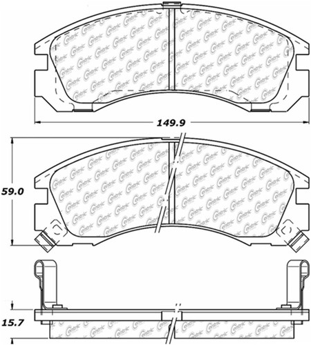 Posi Quiet Ceramic Brake Pads with Shims and Hardware for 1994-2000 Mitsubishi (Montero) 105.05301