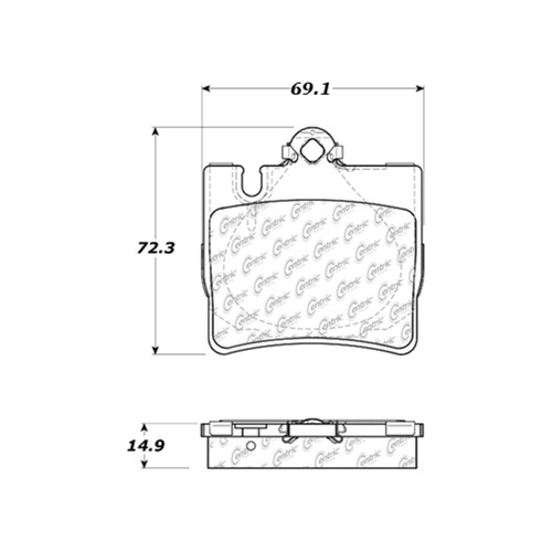 Posi Quiet Ceramic Brake Pads with Shims and Hardware for 2000-2003 Mercedes-Benz (CL500, CL55 AMG, CL600, S430) 105.08480