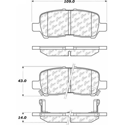 Posi Quiet Ceramic Brake Pads with Shims and Hardware for 2004-2016 Pontiac/Buick/Chevrolet (Grand Prix, LaCrosse, Allure, Impala) 105.09990