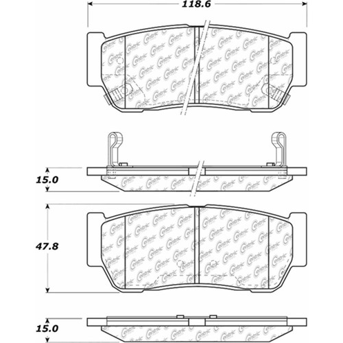 Posi Quiet Ceramic Brake Pads with Shims and Hardware for 2003-2009 Kia (Sorento) 105.09540