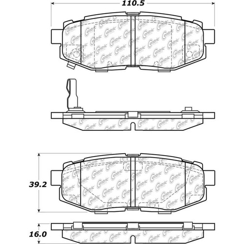 Posi Quiet Ceramic Brake Pads with Shims and Hardware for 2006-2025 Subaru/Scion/Toyota (B9 Tribeca, Tribeca, Legacy, Outback) 105.11240