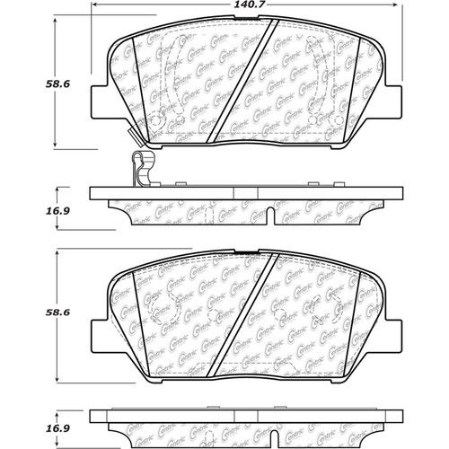Posi Quiet Ceramic Brake Pads with Shims and Hardware for 2010-2016 Hyundai/Kia (Genesis Coupe, Optima) 105.14130