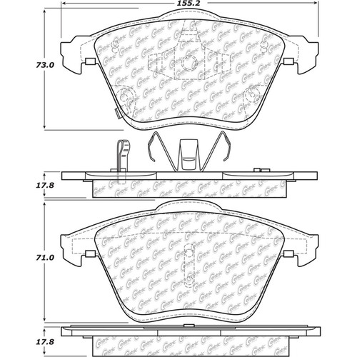 Posi Quiet Ceramic Brake Pads with Shims and Hardware for 2006-2007 Mazda (6) 105.11860