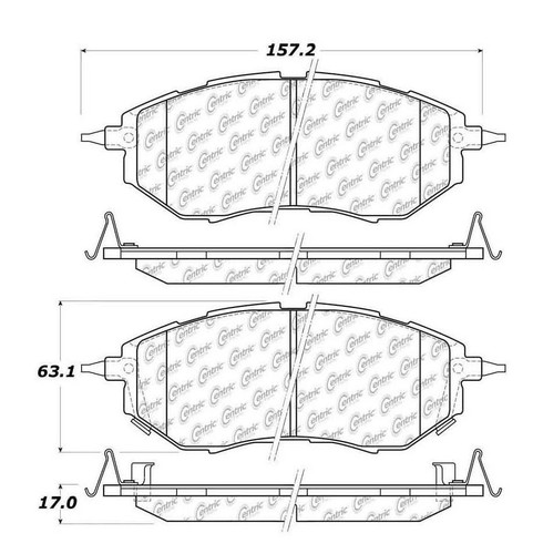 Posi Quiet Ceramic Brake Pads with Shims and Hardware for 2015 Subaru (Legacy) 105.10781
