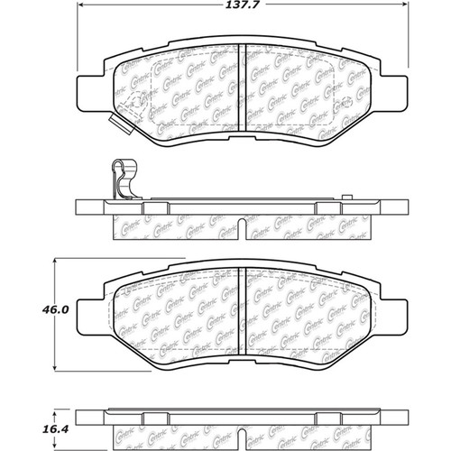 Posi Quiet Ceramic Brake Pads with Shims and Hardware for 2008-2016 Cadillac/Chevrolet/Saab (CTS, Camaro, SRX, 9-4X) 105.13370