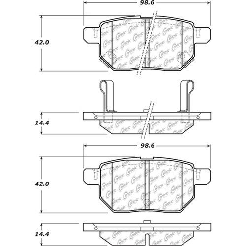 Posi Quiet Ceramic Brake Pads with Shims and Hardware for 2010-2022 Toyota/Lexus/Scion (Prius, CT200h, Corolla, iM) 105.14230
