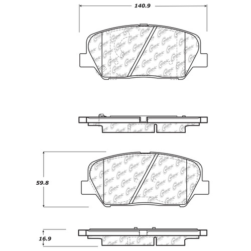 Posi Quiet Ceramic Brake Pads with Shims and Hardware for 2013-2015 Hyundai (Veloster) 105.16750