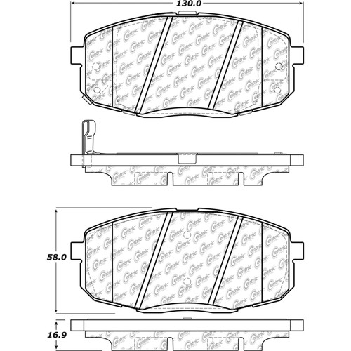 Posi Quiet Ceramic Brake Pads with Shims and Hardware for 2010-2013 Kia (Forte, Forte5, Forte Koup) 105.13971