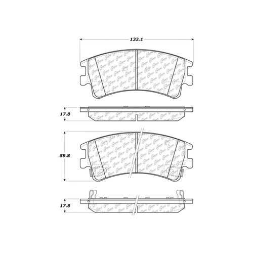 Posi Quiet Extended Wear Brake Pads with Shims and Hardware for 2003-2005 Mazda (6) 106.09570