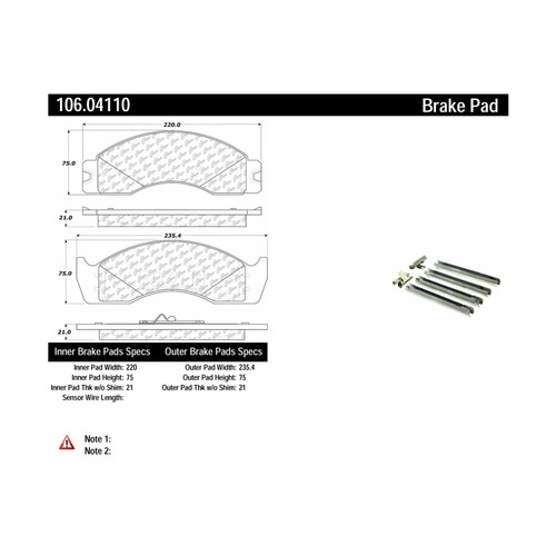 Posi Quiet Extended Wear Brake Pads with Shims and Hardware for 1988-2007 Ford 106.04110